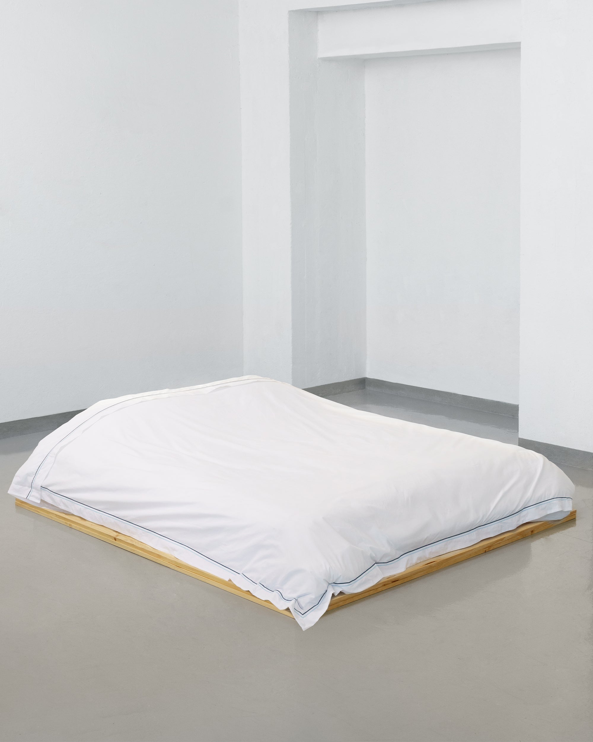 Duvet cover - 200 threads percale (White with Blue stripes)