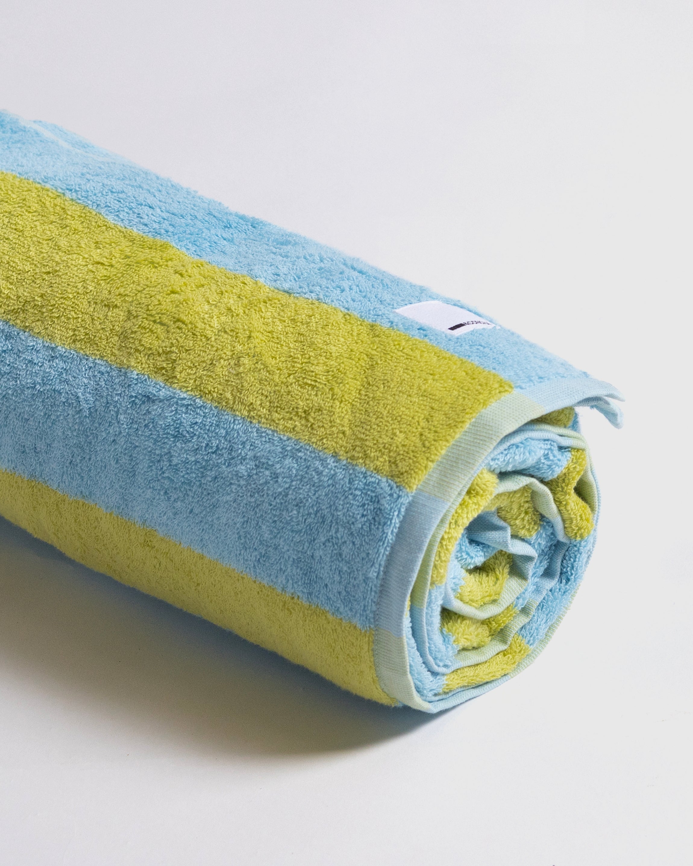 Midweight Bath Towel- Blue and Yellow Stripes