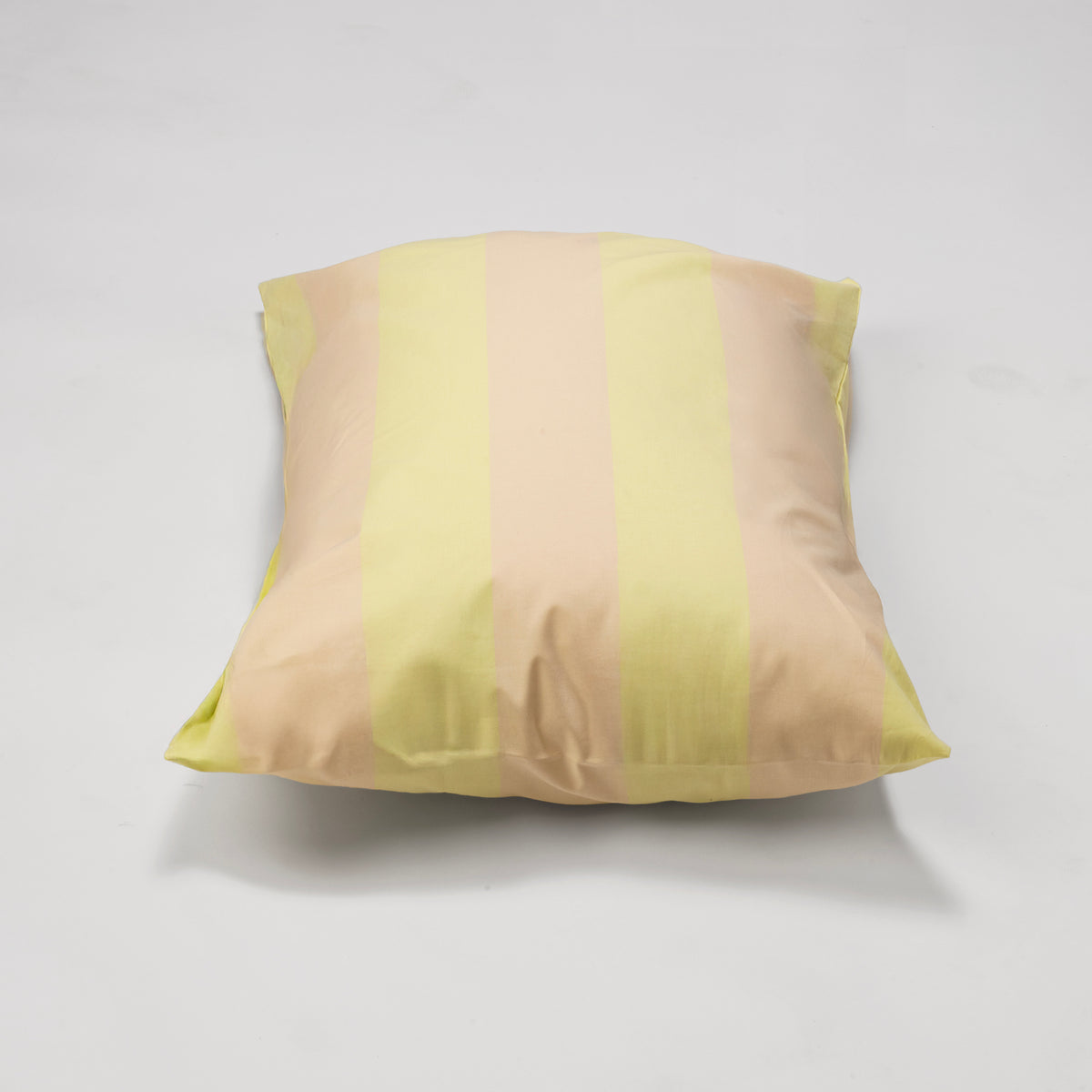 Pillowcase - 200 threads percale (Light Yellow and Salmon Stripes)
