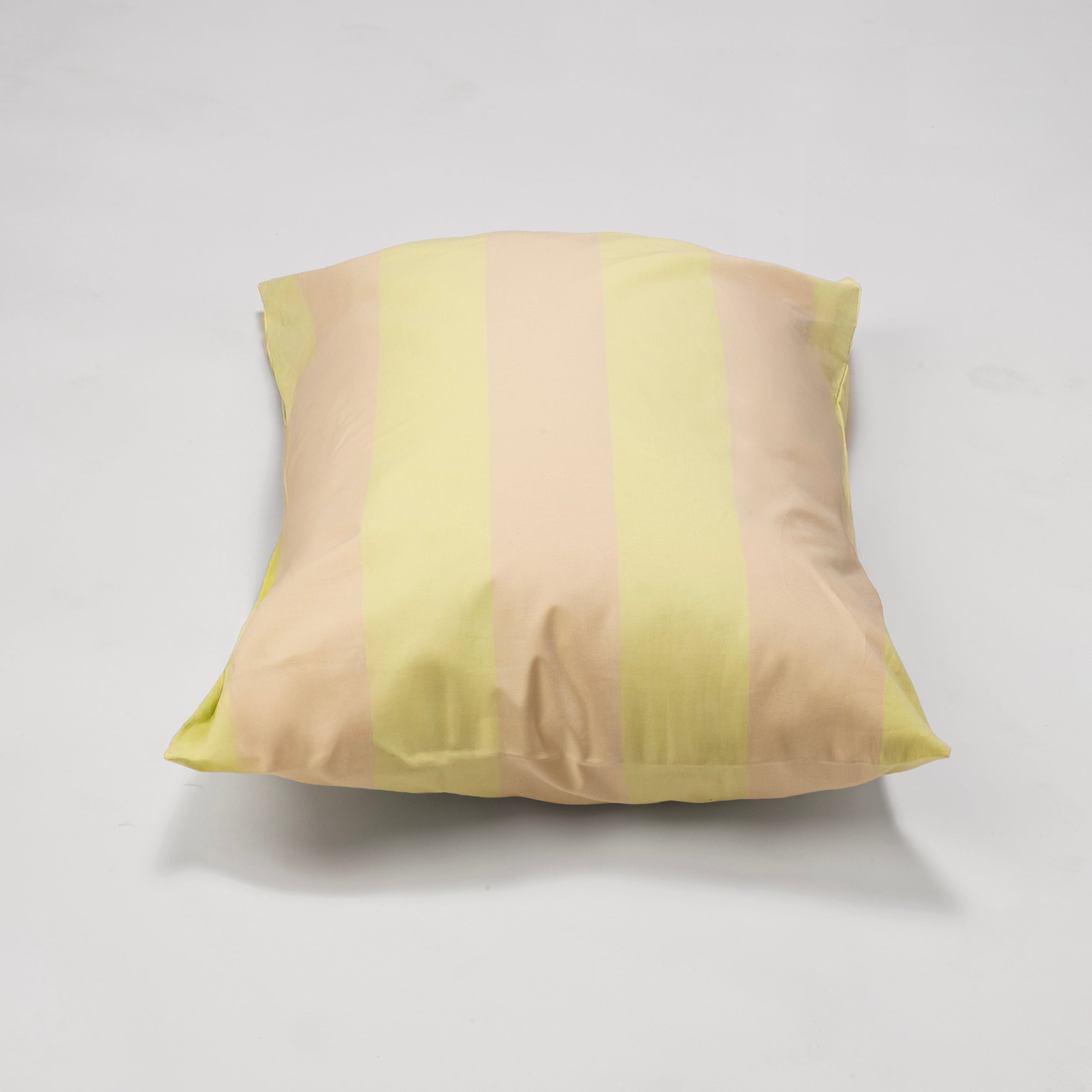 Pillowcase - 200 threads percale (Light Yellow and Salmon Stripes)
