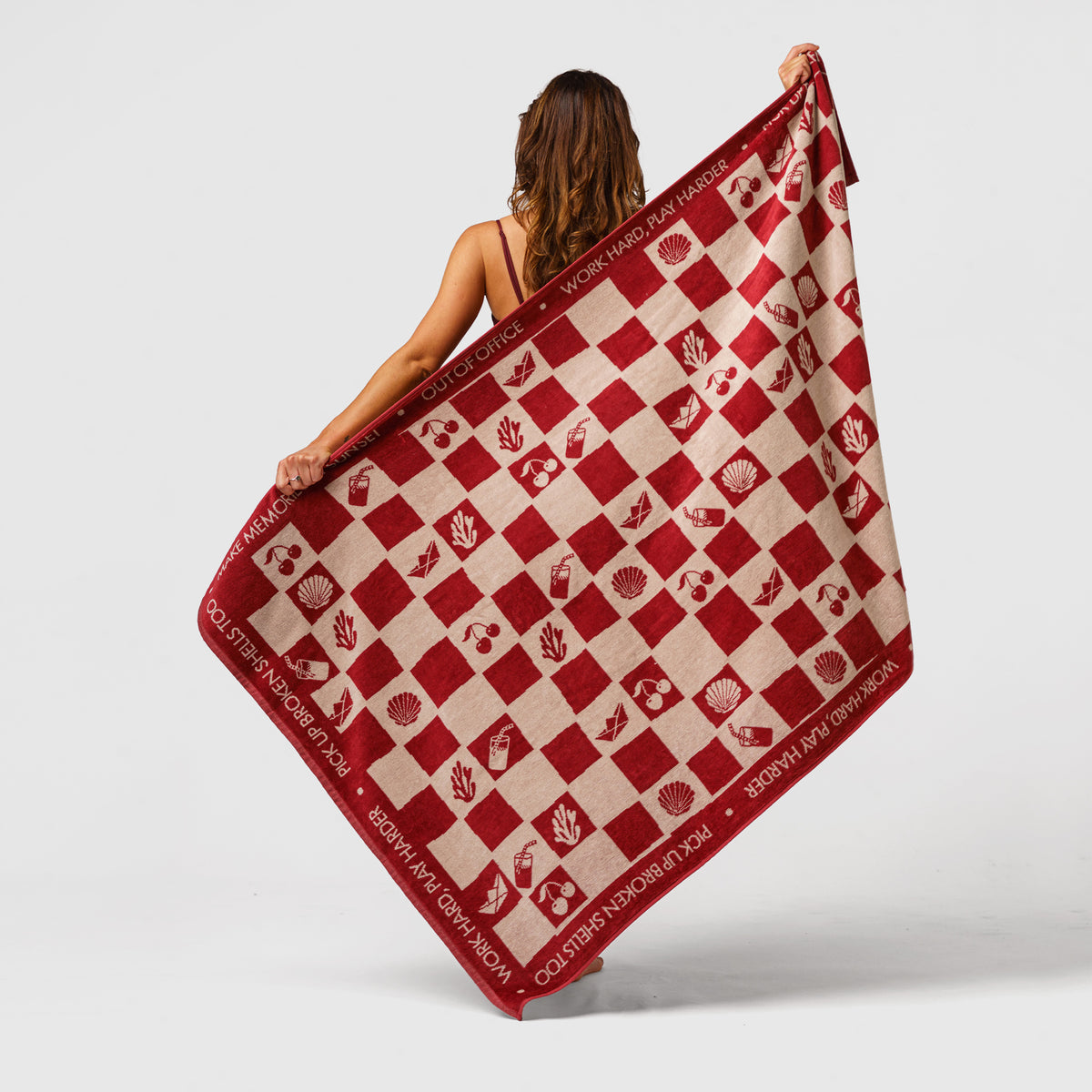 Beach towel- WORK HARD, PLAY HARDER