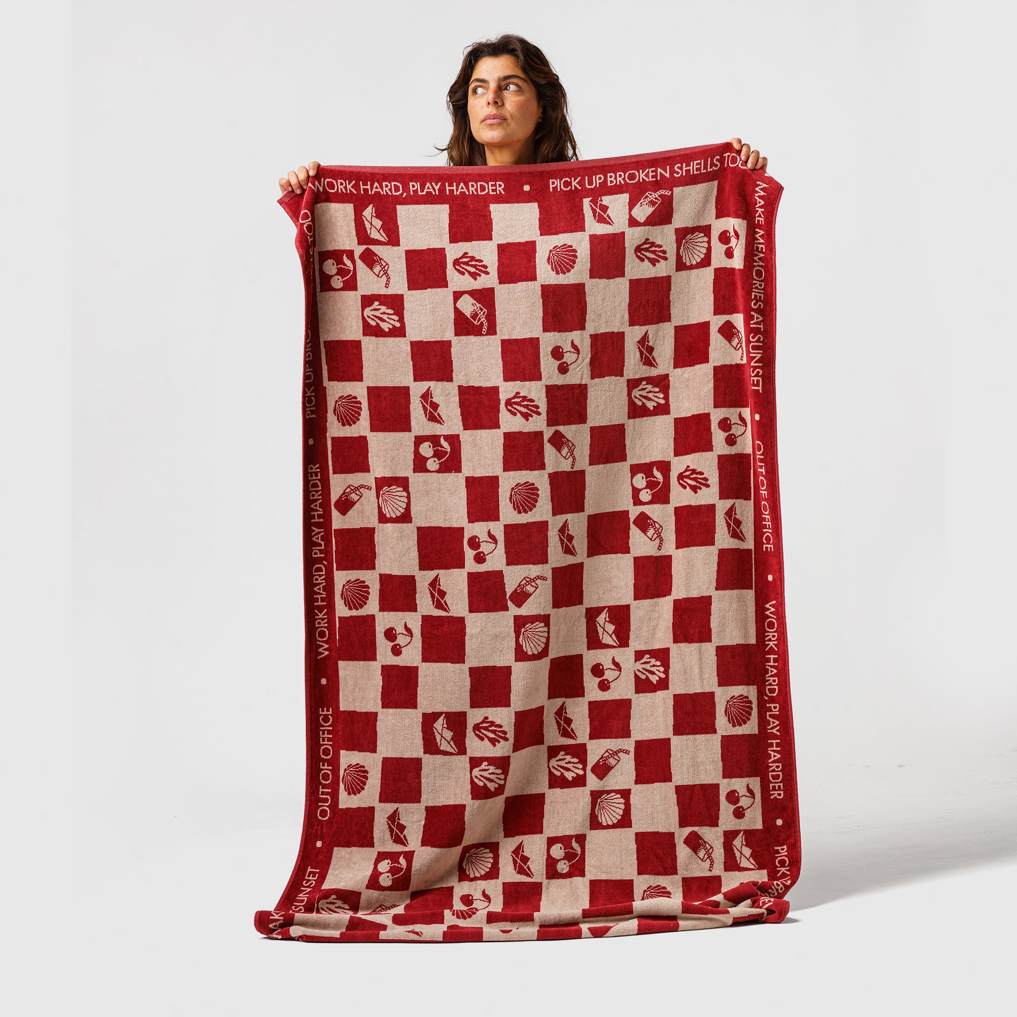 Beach towel- WORK HARD, PLAY HARDER
