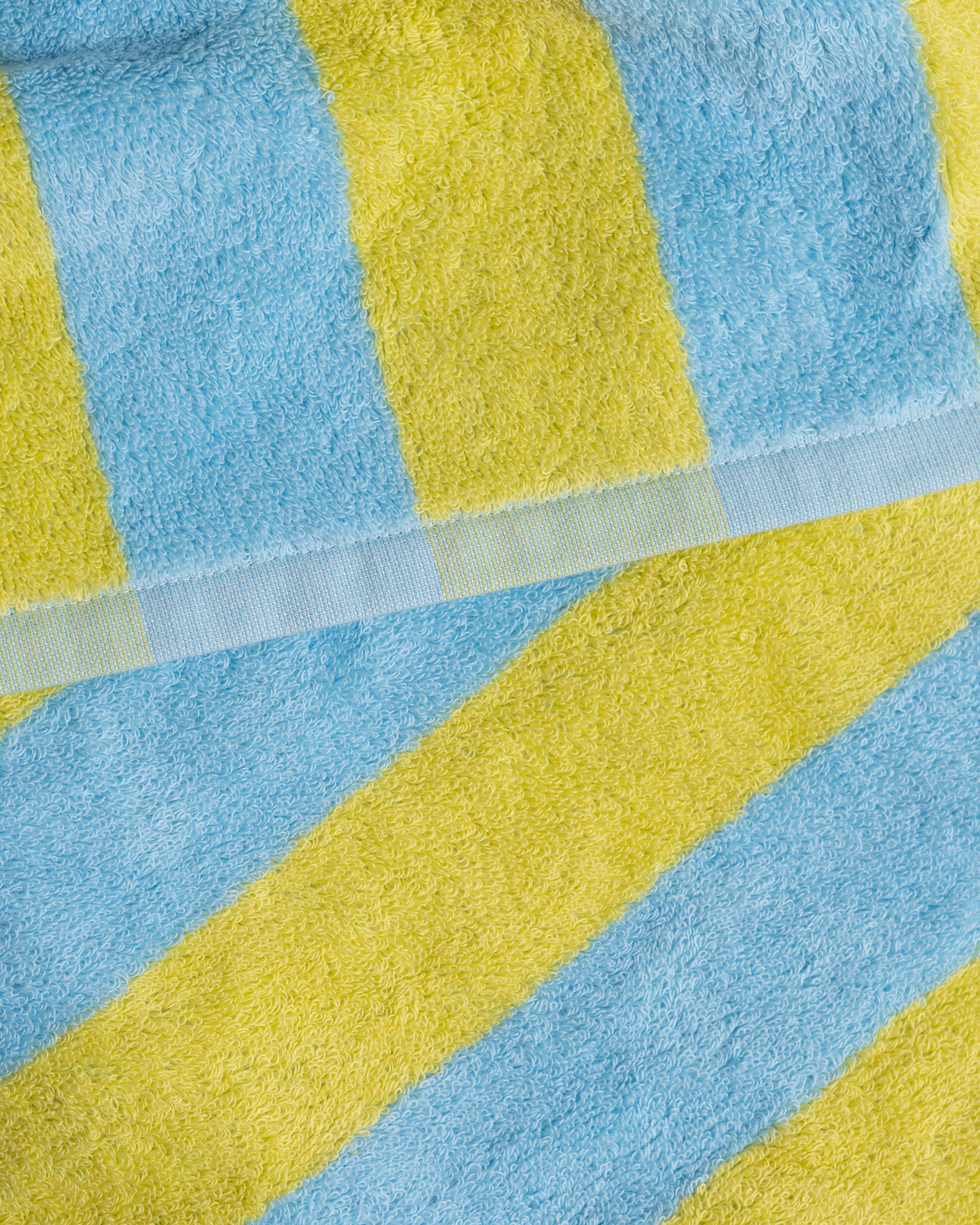 Midweight Bath Towel- Blue and Yellow Stripes