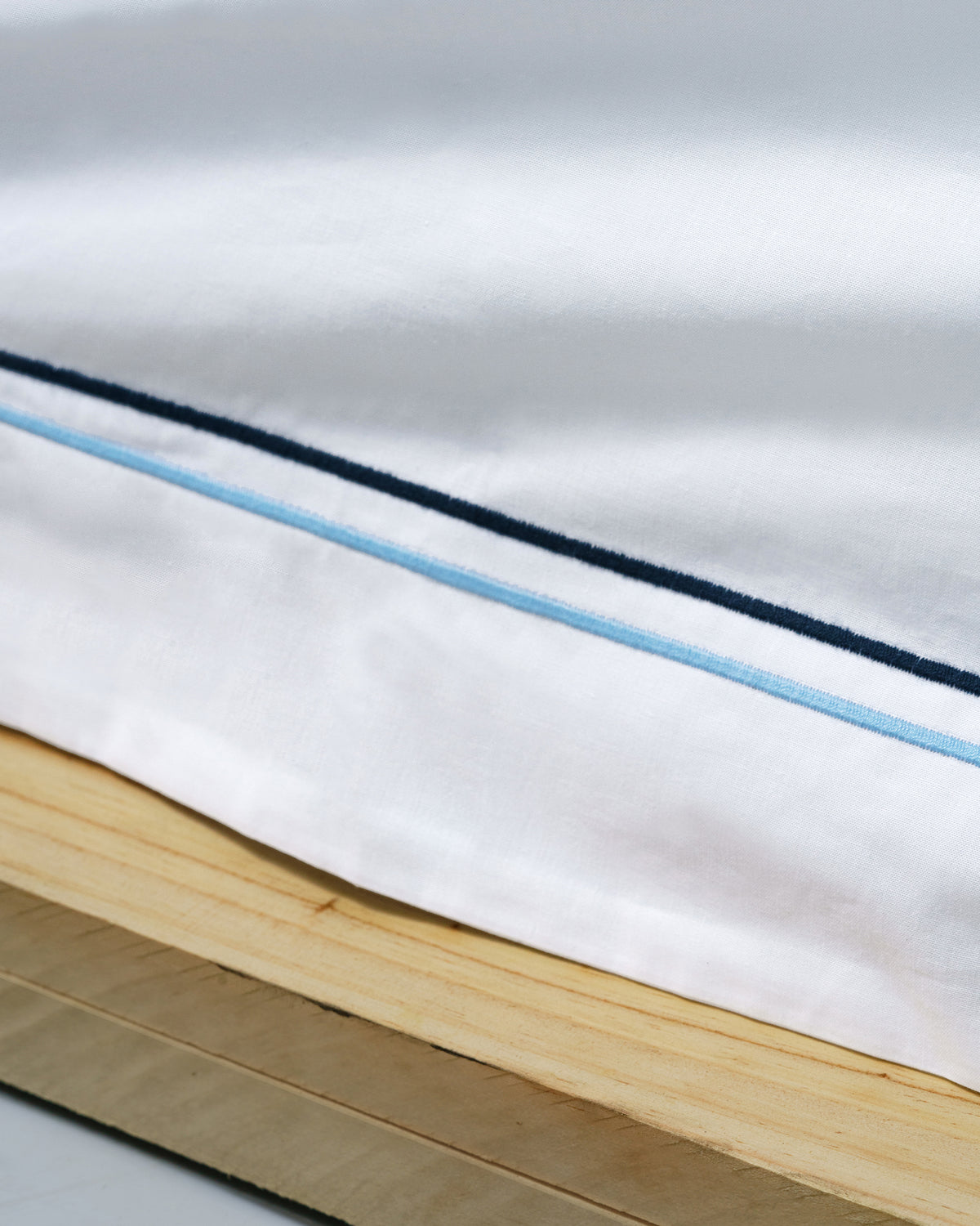 Duvet cover - 200 threads percale (White with Blue stripes)