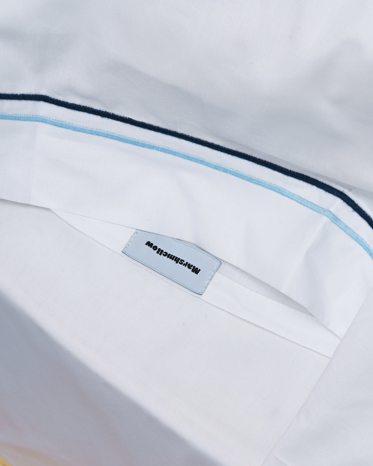 Pillowcase - 200 threads percale (White with Blue stripes)
