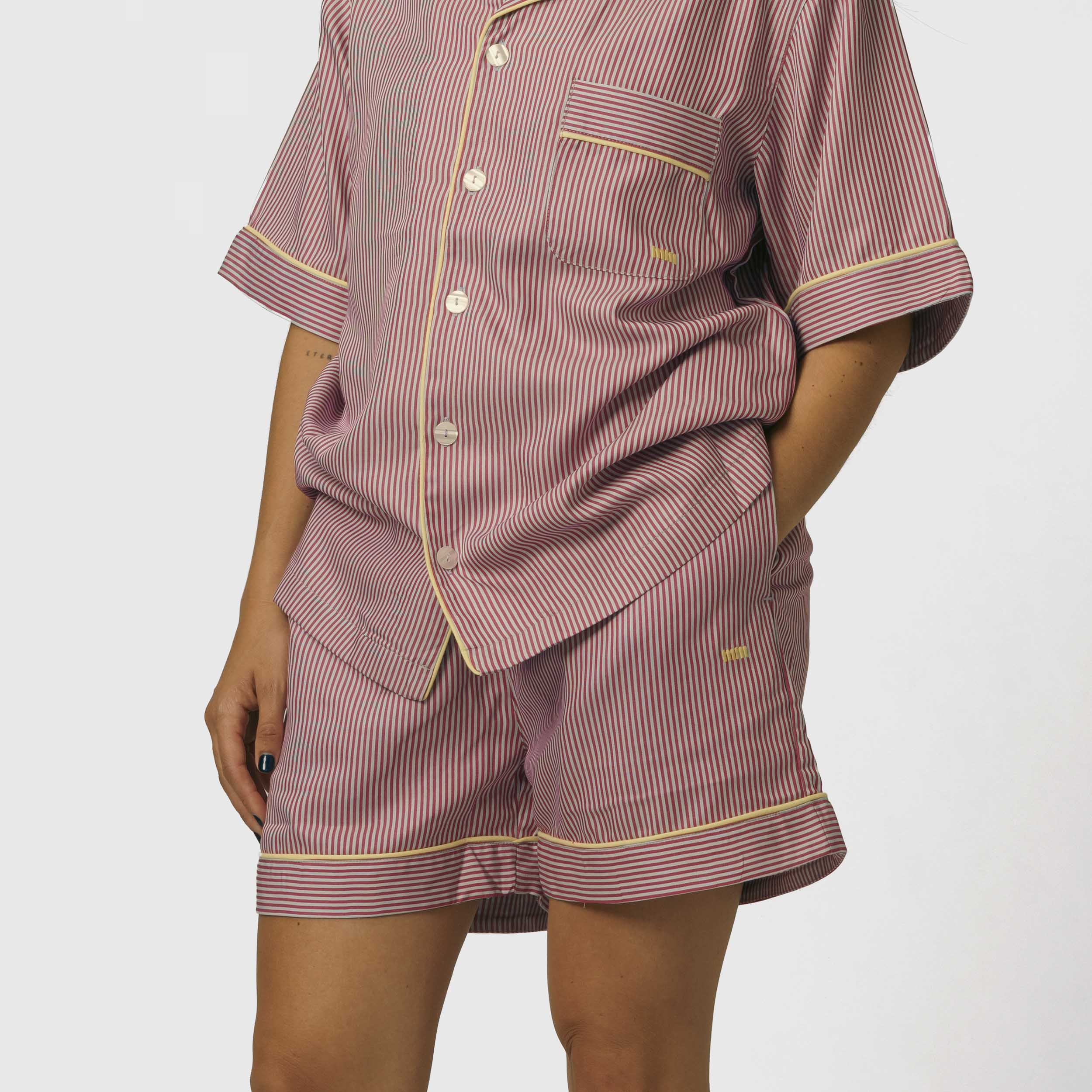 Shorts- Blue and Bordeaux Stripes