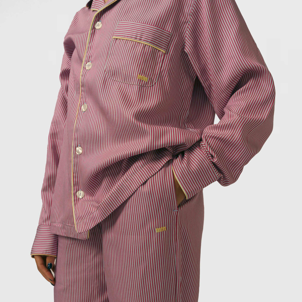 Long-sleeve shirt- Blue and Bordeaux Stripes