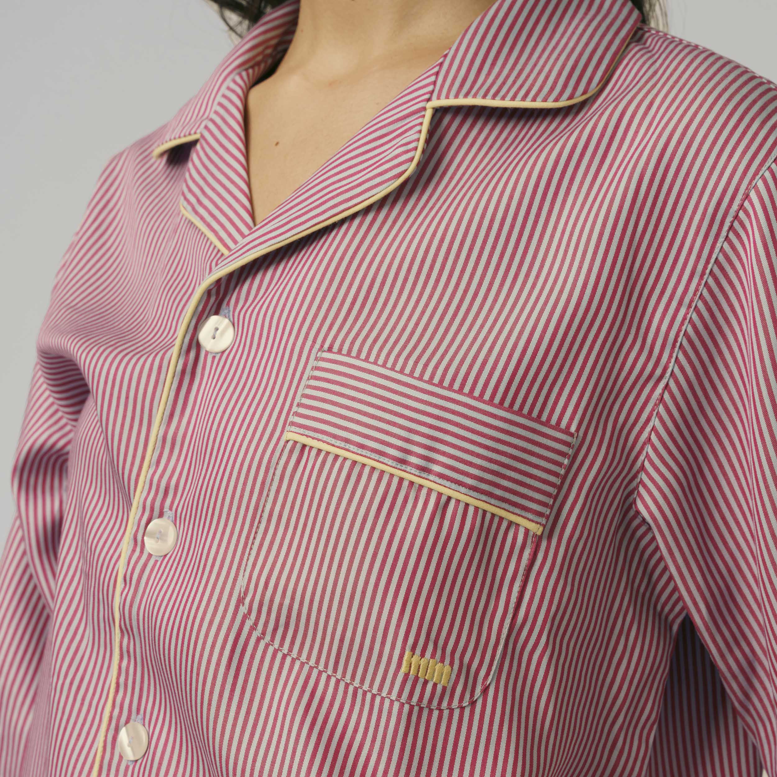 Long-sleeve shirt- Blue and Bordeaux Stripes