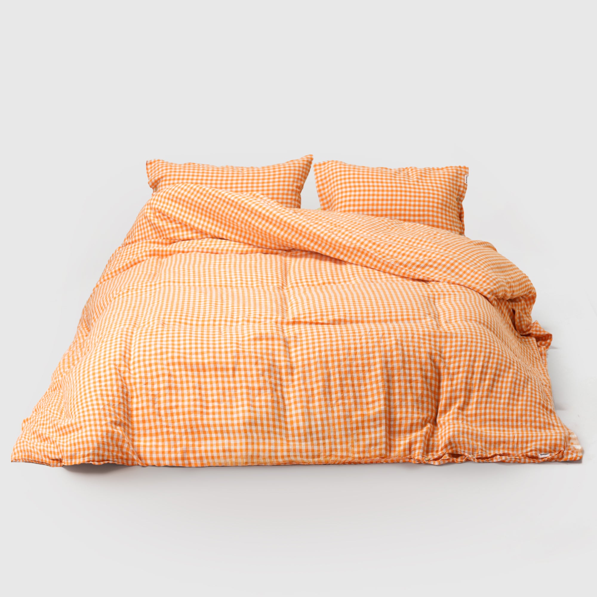 Pillowcase - Linen (Orange Gingham)