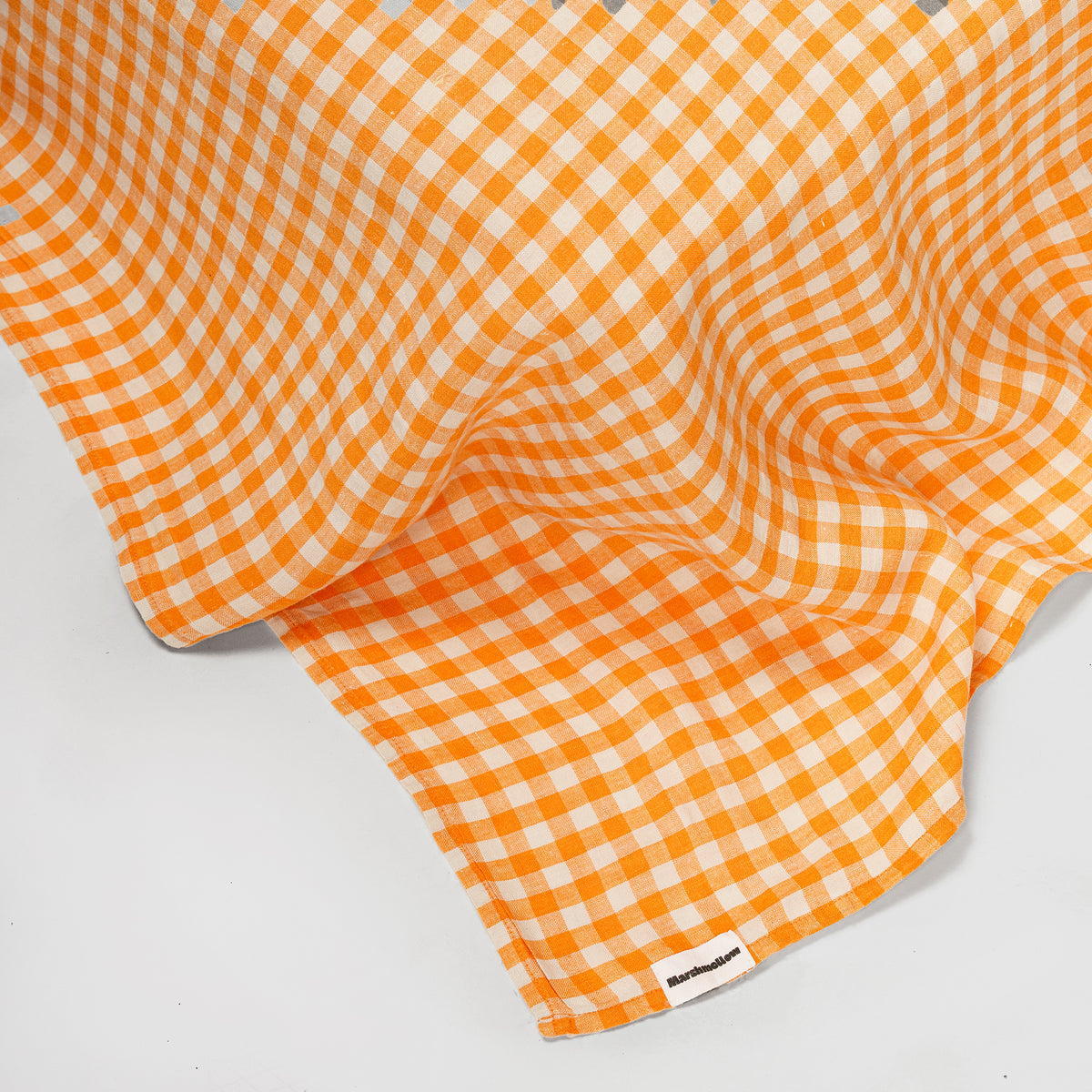Flat sheet - Linen (Orange Gingham)