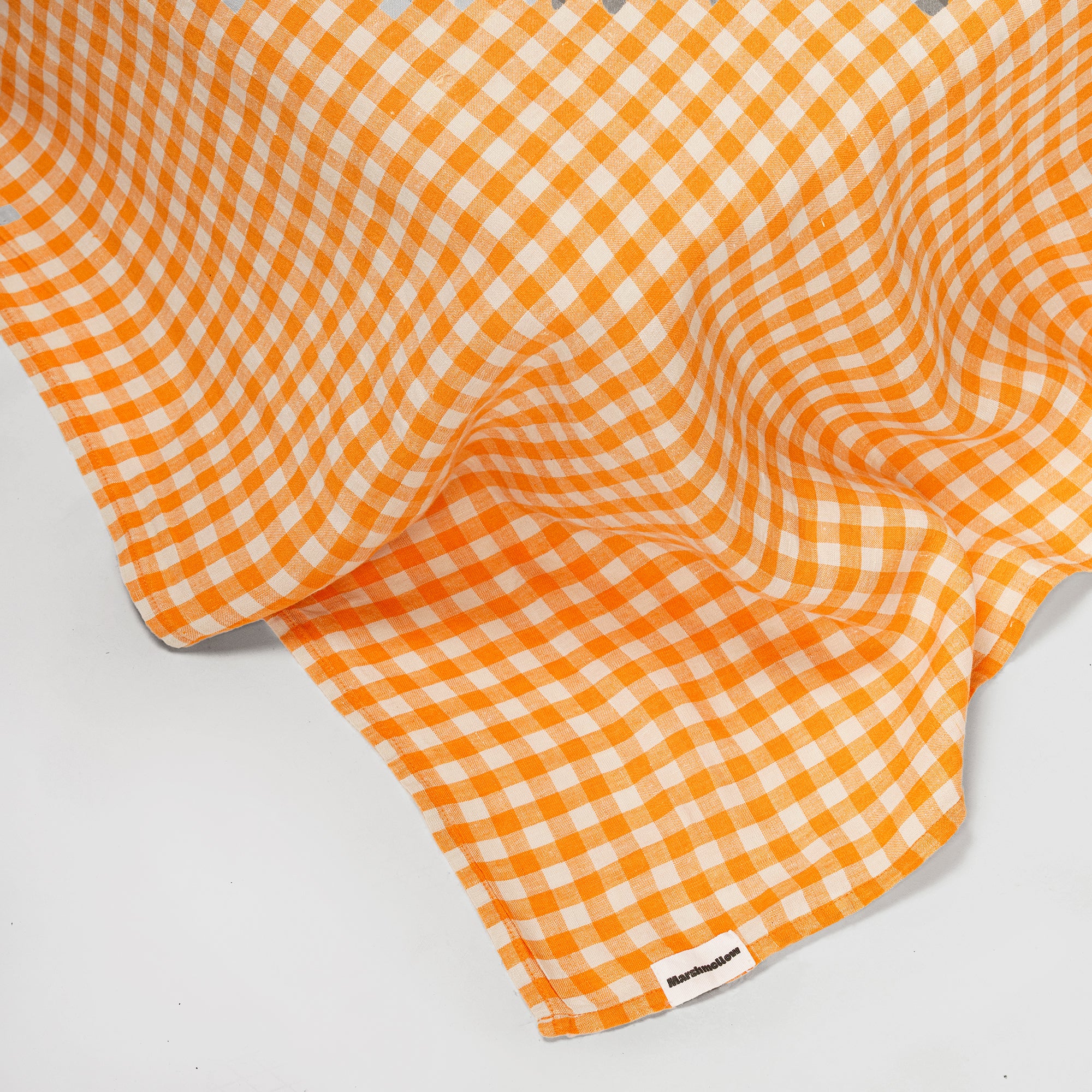 Flat sheet - Linen (Orange Gingham)