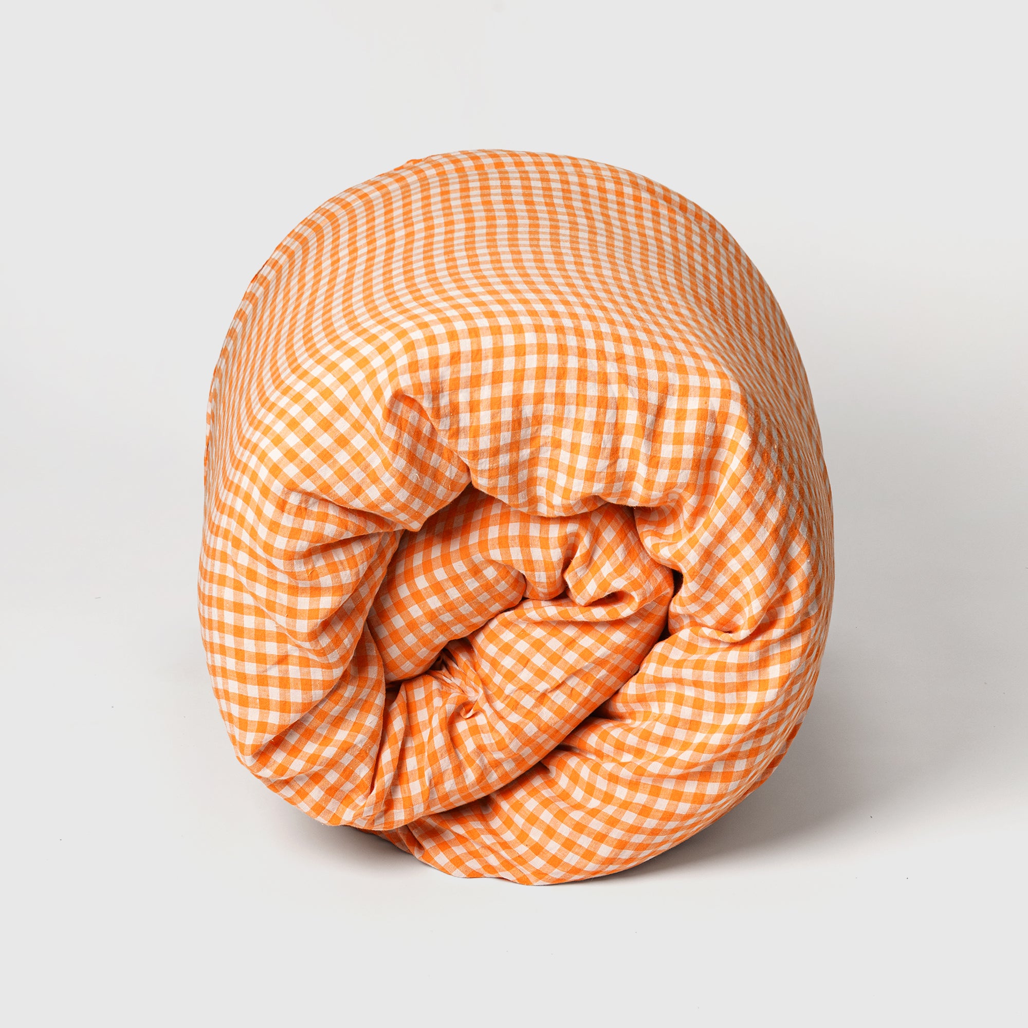 Duvet cover- Linen (Orange Gingham)