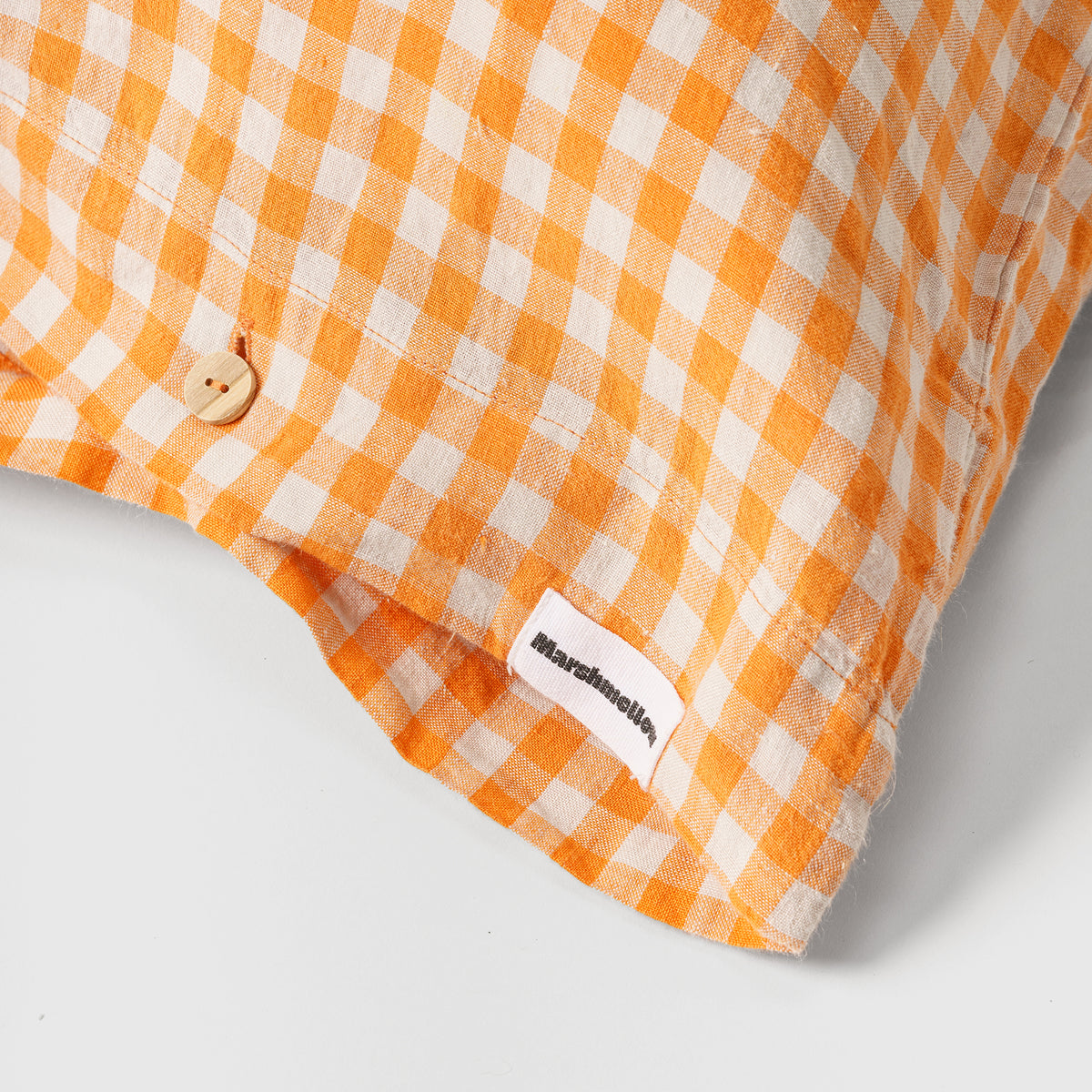 Pillowcase - Linen (Orange Gingham)