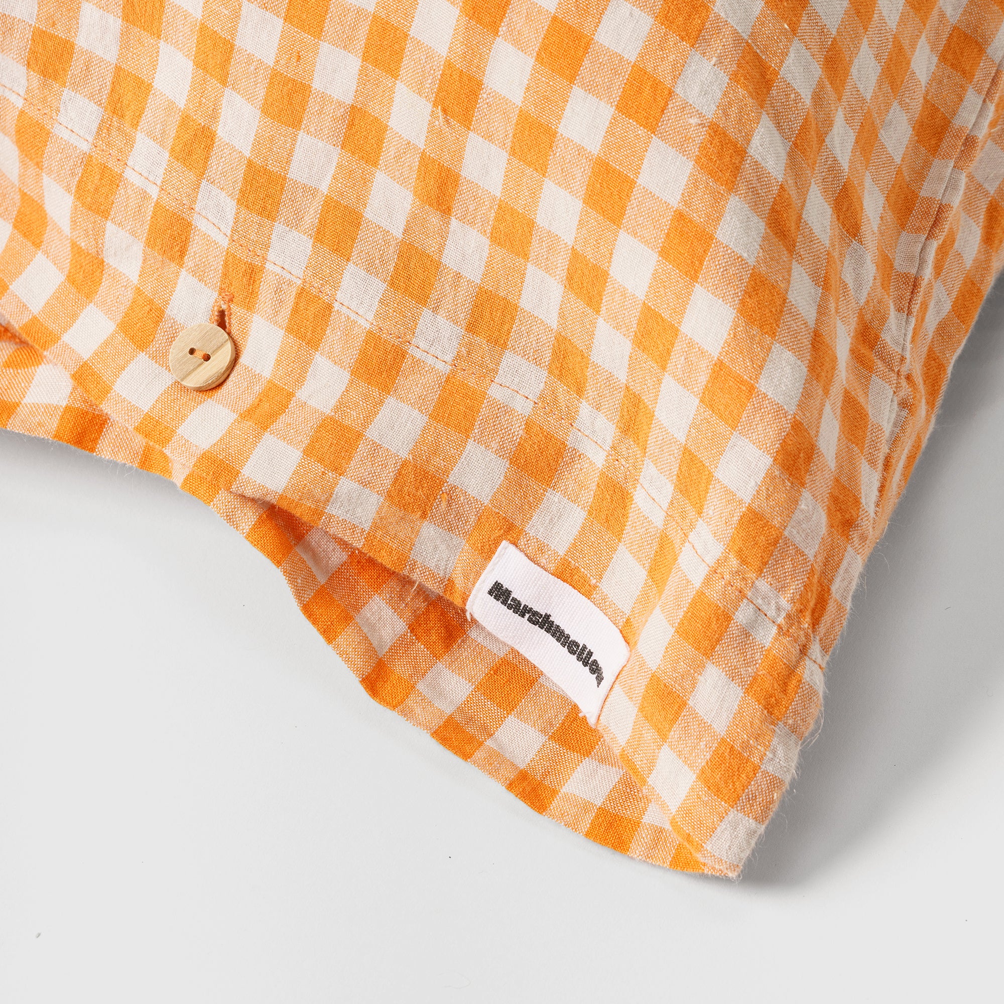 Pillowcase - Linen (Orange Gingham)