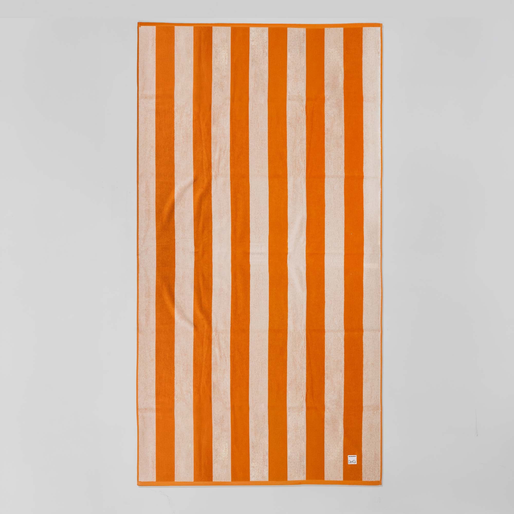 Beach towel- Orange and Oyster Stripes