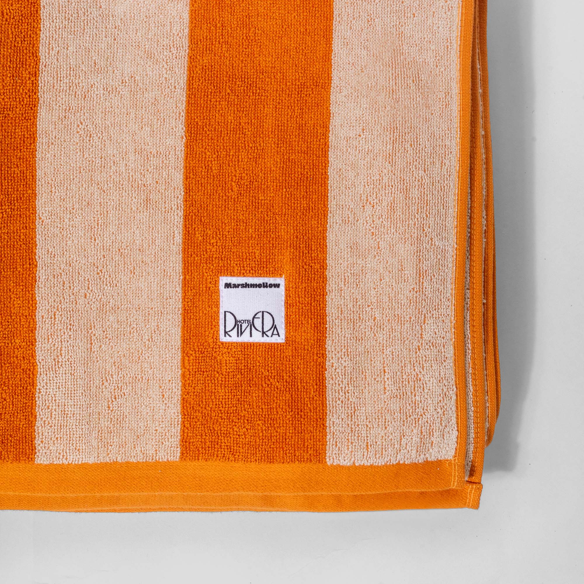 Beach towel- Orange and Oyster Stripes