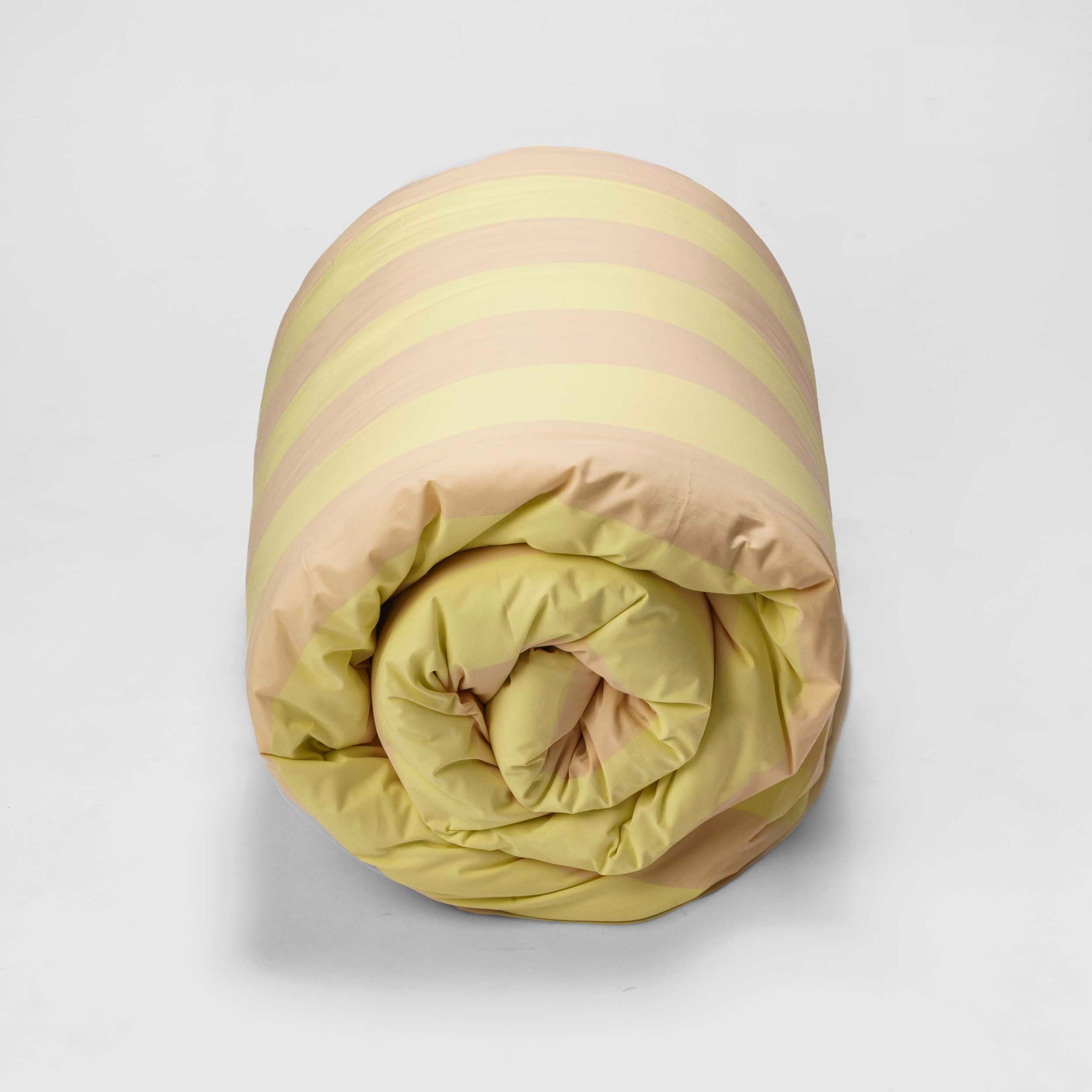 Duvet cover - 200 threads percale (Light Yellow and Salmon Stripes)