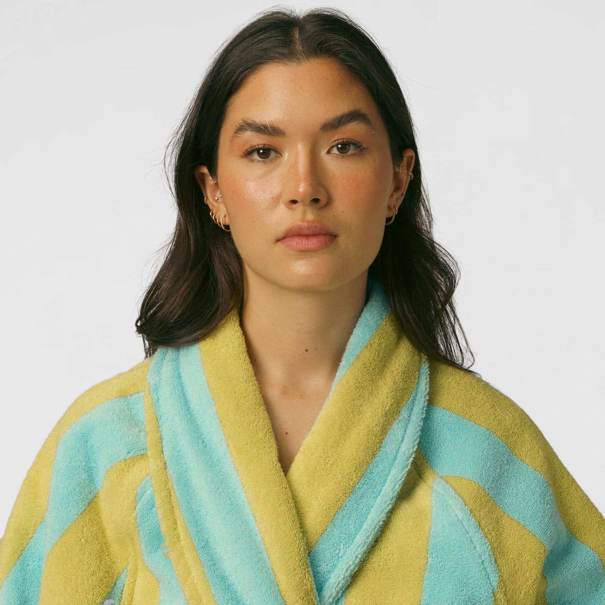 Terry Robe (Blue and Yellow Stripes)