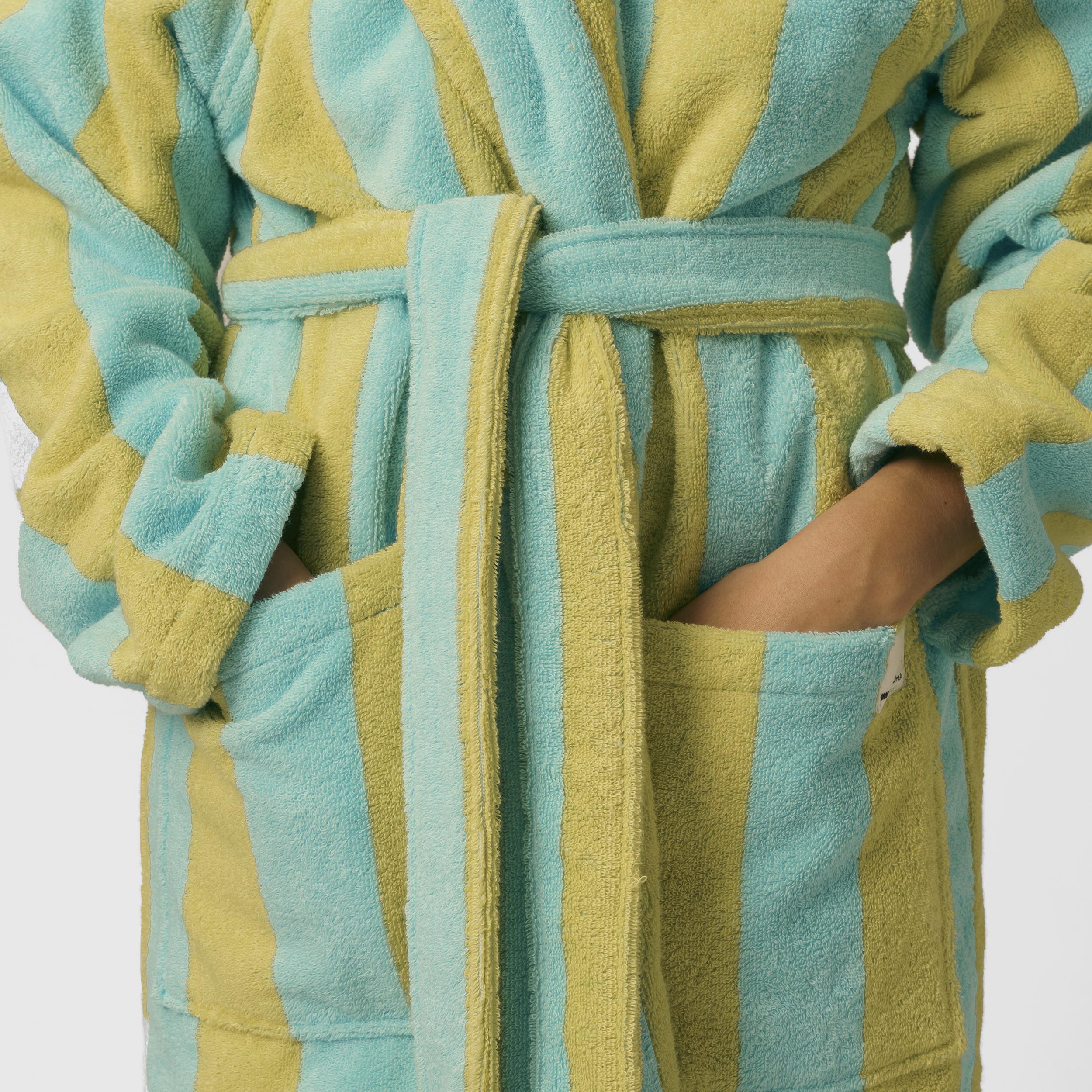 Terry Robe (Blue and Yellow Stripes)