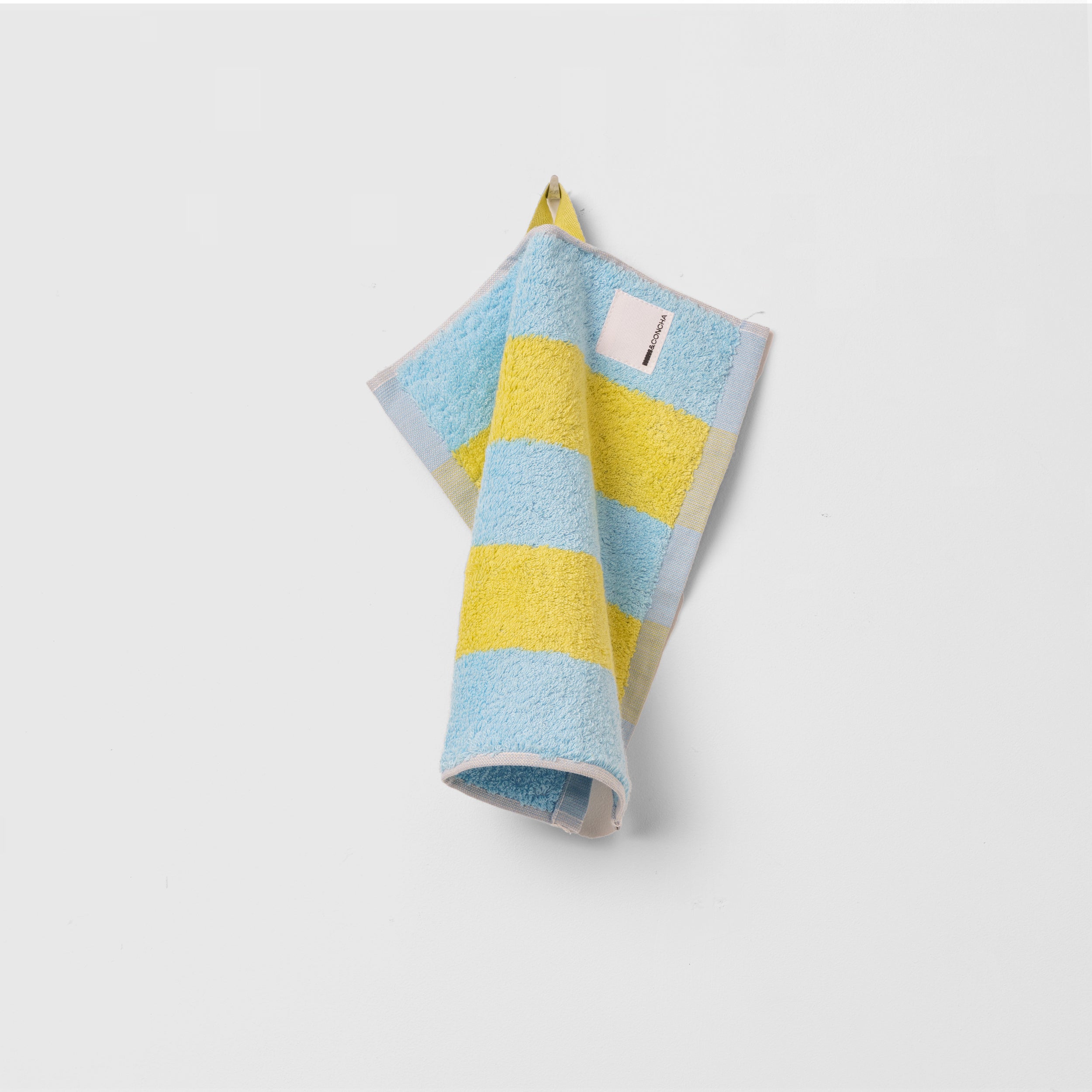 Midweight Bath Towel- Blue and Yellow Stripes