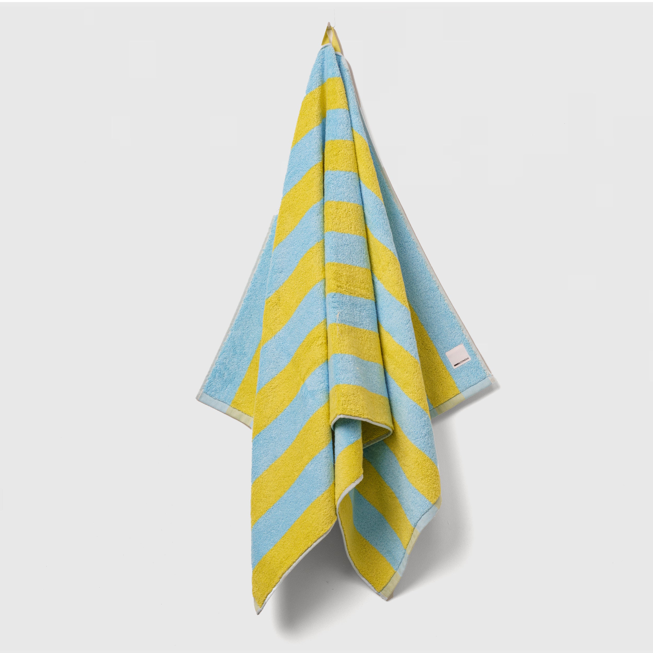 Midweight Bath Towel- Blue and Yellow Stripes