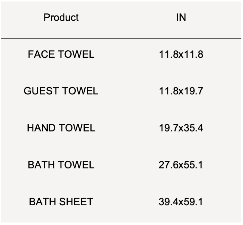 Size guide IN