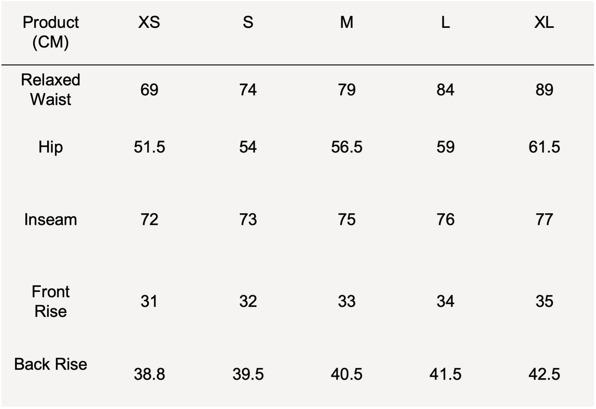 Size guide CM