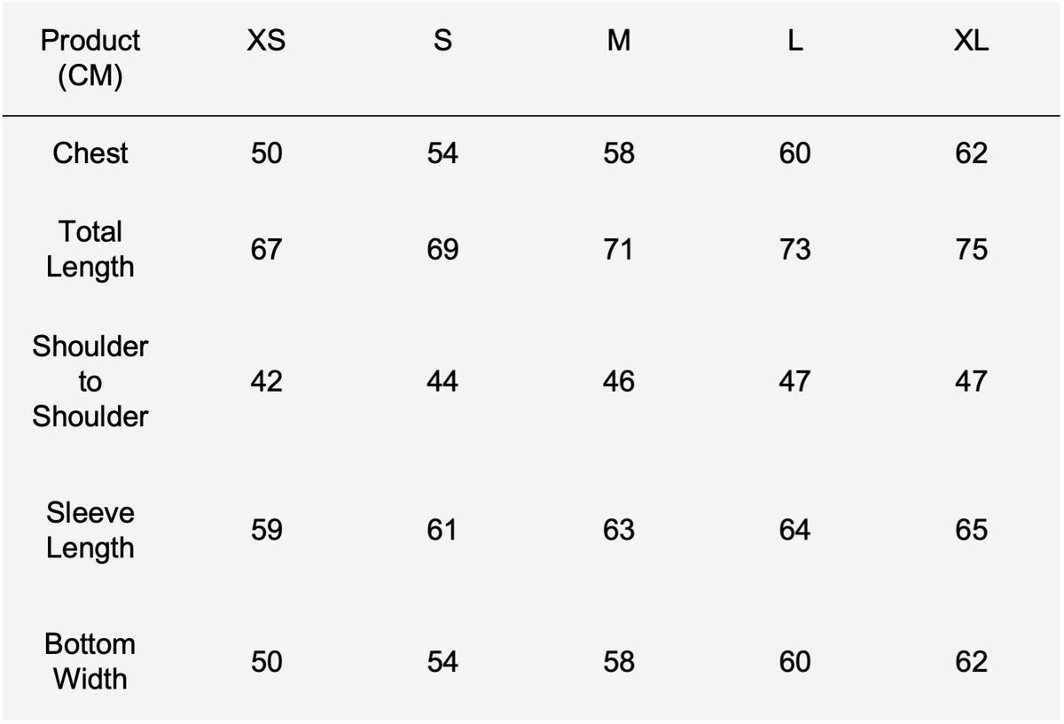 Size guide CM
